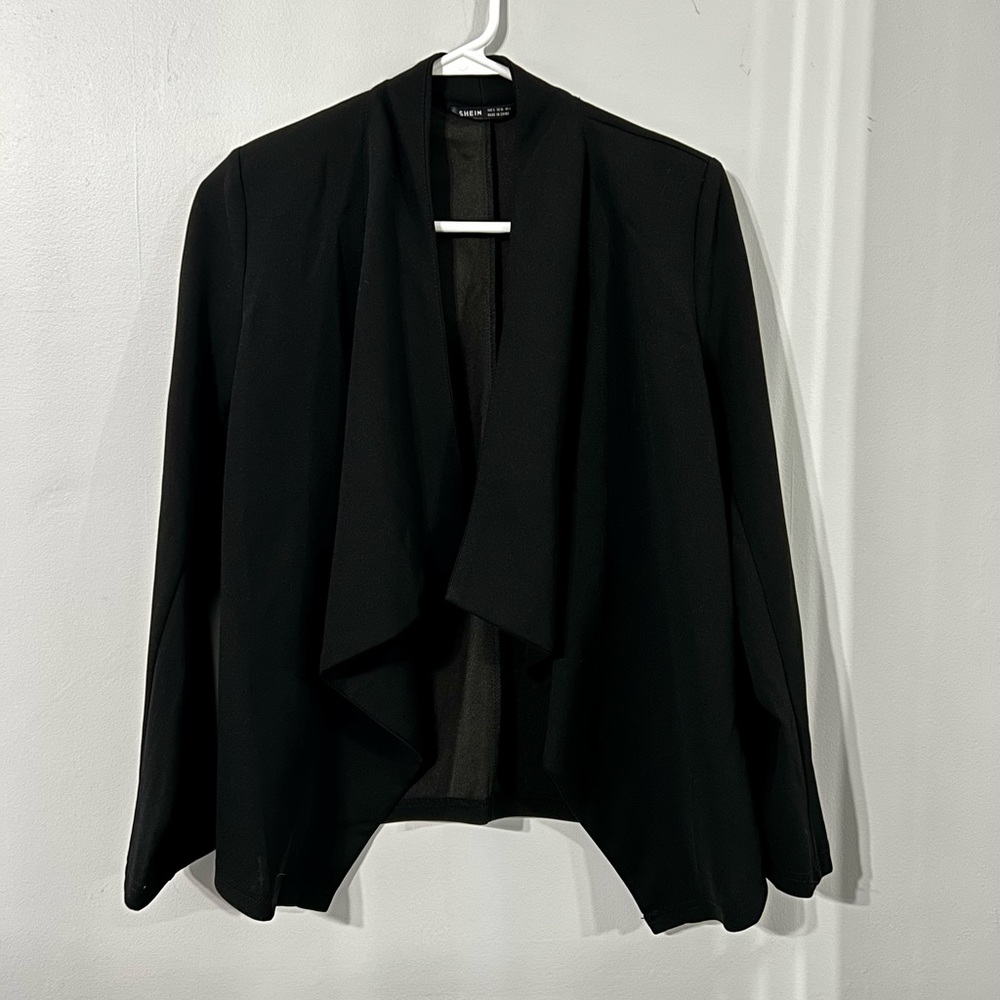Black blazer with shoulder pads, size small
